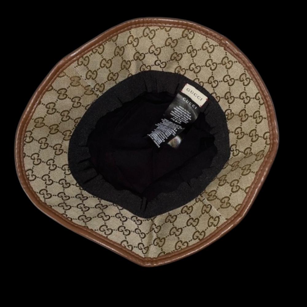 Gucci Tan Monogram Bucket Hat with Gold Accent - Picture 4 of 5